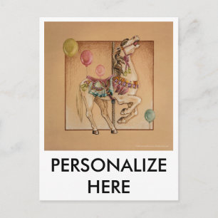 Postkarten - glückliches Pferdekarussell