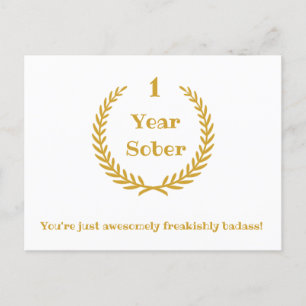 Postkarten-Jubiläum der Nüchternheit, anpassbares  Postkarte