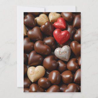 Postkarten mit Schokoladen-Liebesherz