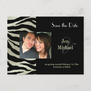 Postkarten mit Zebra Save the Date Foto,