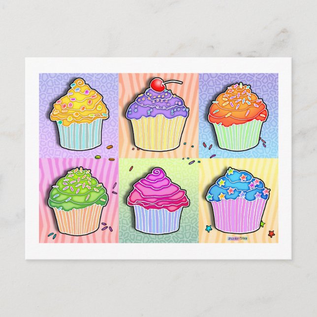 Postkarten - Pop Art Cupcakes (Vorderseite)