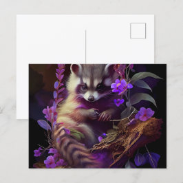 Postkarten Raccoon Mauve