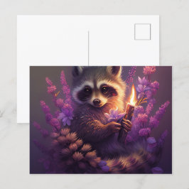 Postkarten Raccoon Mauve