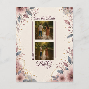 Postkarten Save the Date Florale Wasserfarbe