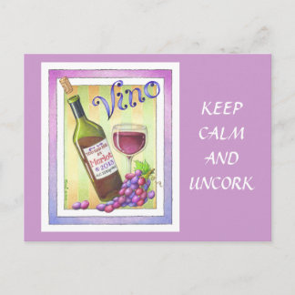 POSTKARTEN - VINO! Sie hatten mich am MERLOT!