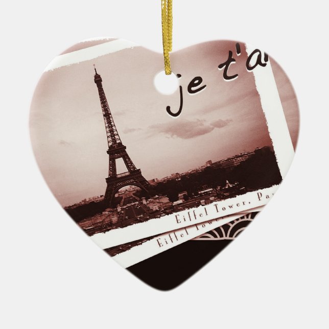 Postkarten von Paris Bonjour Custom Ornament (Vorne)