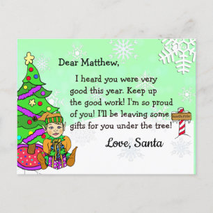 Postkarten von Santa: Blonde Weihnachtselfe