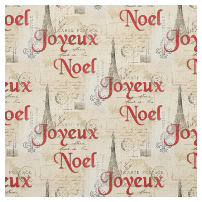 Postkarten-Weihnachtsgewebe Paris französisches Stoff (Muster)