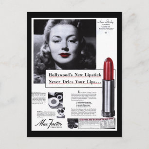 Postkarten-Werbung für Vintage-Lippenstift Postkarte