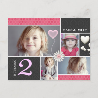 Postkartenartige Damaskus-Herz-Party Einladungen