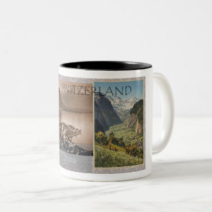 POSTKARTENDESIGN DER SCHWEIZ DER 1900er Jahre Zweifarbige Tasse
