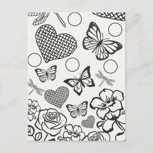 Postkartenfarbe für Blumenmuster Postkarte (Vorderseite)