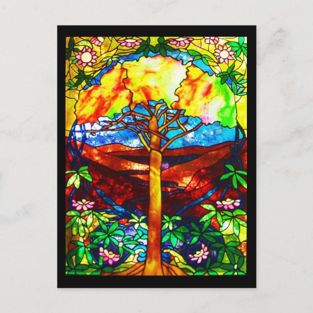 Postkartenfestes Glas - Tiffany 5 Postkarte (Vorderseite)