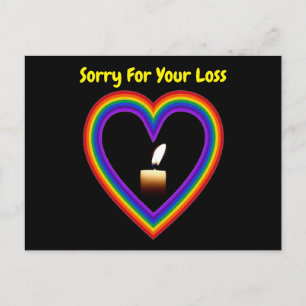 Postkartenkerze Regenbogen Herz Es Tut Uns Leid We Postkarte
