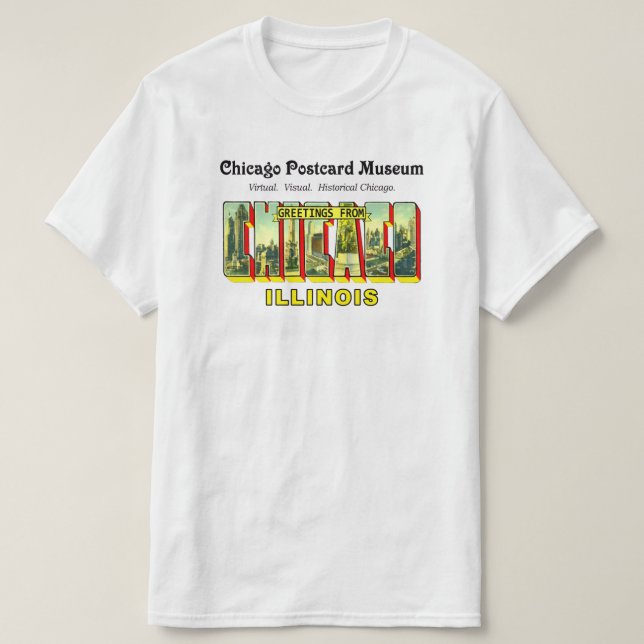 Postkartenmuseum Chicago T-Shirt (Design vorne)