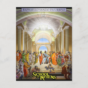 Postkartenschule Athen Ankündigungspostkarte