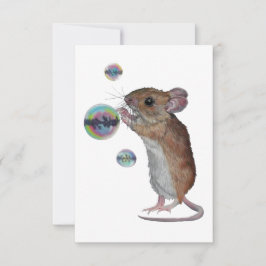 Postkartenstil-Karte für Maus und Blasen Mitteilungskarte