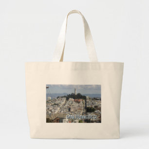 Postkartenstil San Francisco Jumbo Stoffbeutel