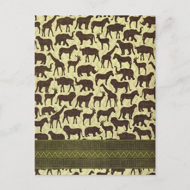 Postkartentiere Afrikas Postkarte (Vorderseite)