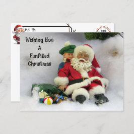 Postkreuzung - Der Weihnachtsmann nimmt einen Tumb Postkarte