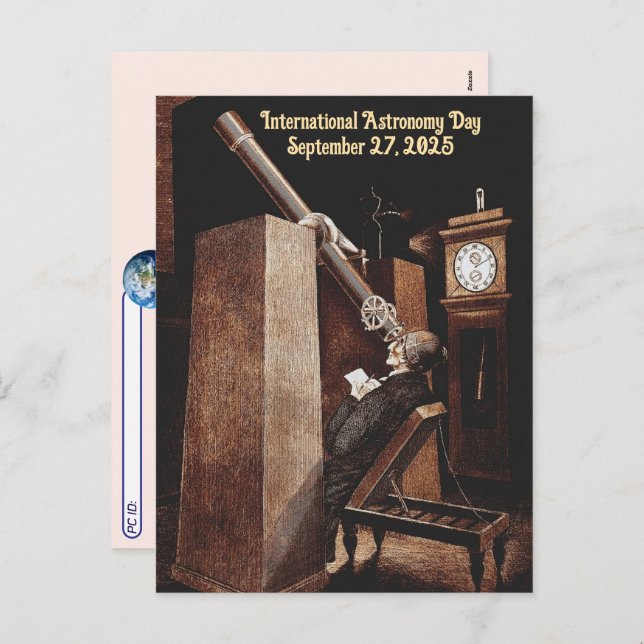 Postkreuzung - Internationaler Astronomietag Feiertagspostkarte (Vorne/Hinten)