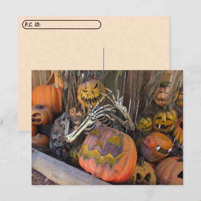 Postkreuzung - Pumpkin Ghoul Halloween Postcard Postkarte (Vorne/Hinten)