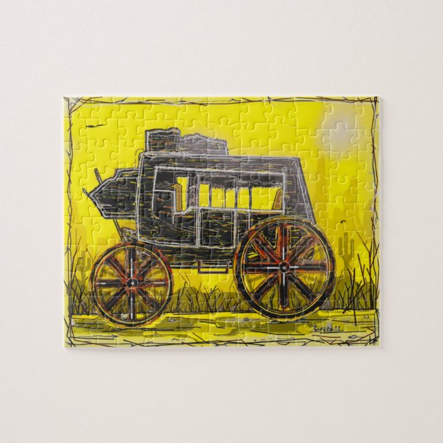 Postkutsche in der Wüste Puzzle (Horizontal)