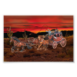 POSTKUTSCHEN-COWBOYS FOTODRUCK
