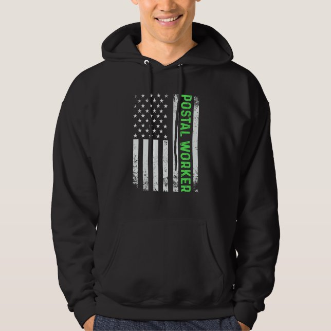 Postman American Distressed Flag Mailman US Postal Hoodie (Vorderseite)
