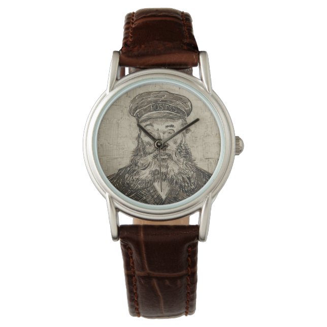 Postman Joseph Roulin (Sepia Sketch) (von van Gogh Armbanduhr (Vorderseite)