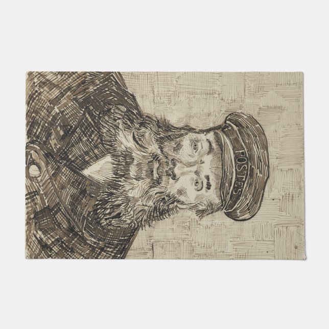 Postman Joseph Roulin (Sepia Sketch) (von van Gogh Fußmatte (Vorderseite)