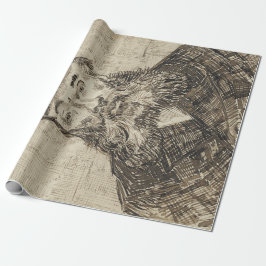 Postman Joseph Roulin (Sepia Sketch) (von van Gogh Geschenkpapier