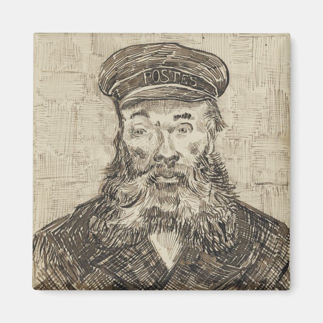 Postman Joseph Roulin (Sepia Sketch) (von van Gogh Magnet (Vorne)
