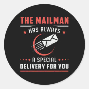Postman Mailman Day Post Postversand Geschenk Idee Runder Aufkleber