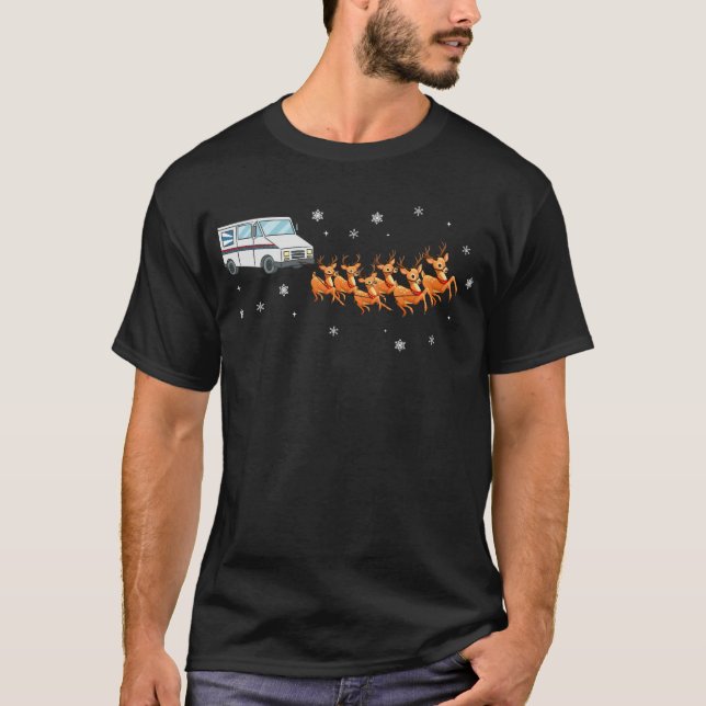 Postman Mailman Postman Santa's Post Truck Sleigh T-Shirt (Vorderseite)