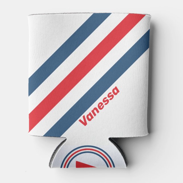 Postman Nostalgische Streifen mit Namen Dosenkühler (Vorderseite)