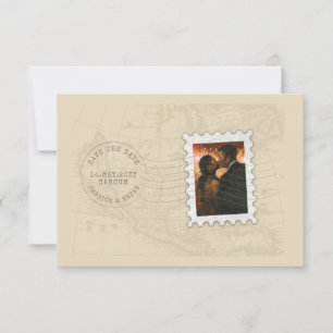 Postmark und Foto Briefmarke Save the Date