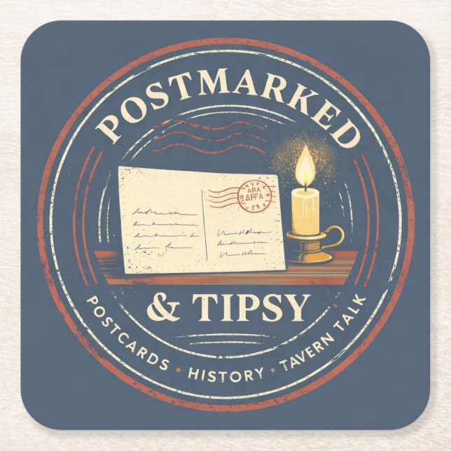 Postmarked & Tipsy Untersetzer (Vorderseite)