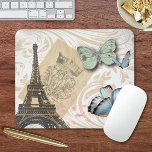 Postmarkenskripte Schmetterling Paris Effiel Tower Mousepad
