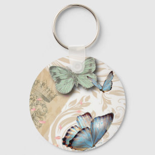 Postmarkenskripte Schmetterling Paris Effiel Tower Schlüsselanhänger