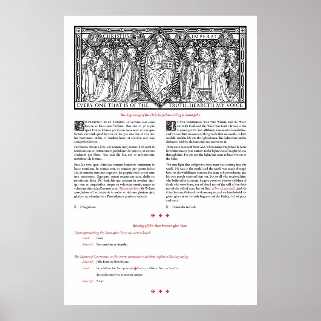 Postmesse Evangelium und Segen der Server poste Poster (Vorne)