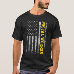 Postmitarbeiter Amerikanische Flagge Vintage Patri T-Shirt