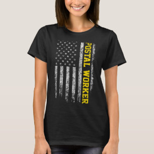 Postmitarbeiter Amerikanische Flagge Vintage Patri T-Shirt
