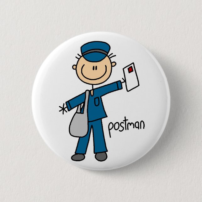 Postmitarbeiter-Strichmännchen Button (Vorderseite)