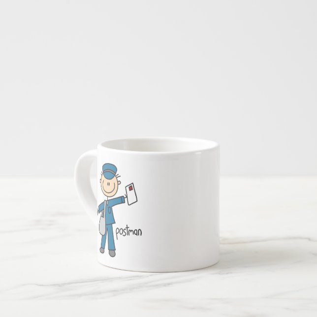 Postmitarbeiter-Strichmännchen Espressotasse (Vorderseite Links)