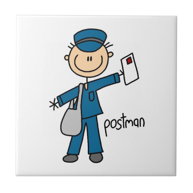 Postmitarbeiter-Strichmännchen Fliese (Vorderseite)
