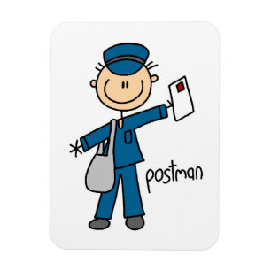 Postmitarbeiter-Strichmännchen Magnet