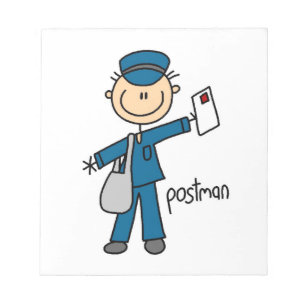 Postmitarbeiter-Strichmännchen Notizblock