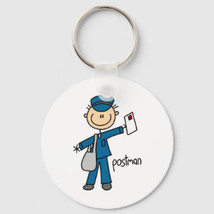 Postmitarbeiter-Strichmännchen Schlüsselanhänger