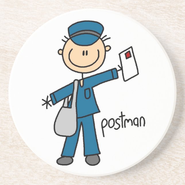 Postmitarbeiter-Strichmännchen Untersetzer (Vorne)